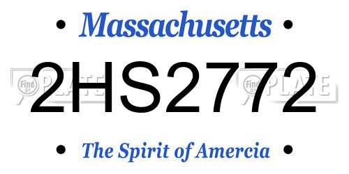 2HS2772 Massachusetts License Plate