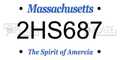 2HS687 Massachusetts License Plate