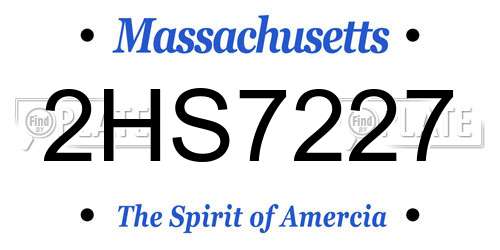 2HS7227 Massachusetts License Plate