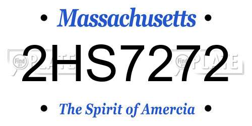 2HS7272 Massachusetts License Plate
