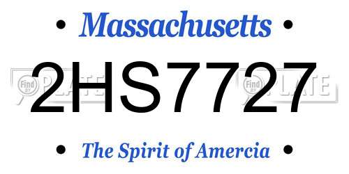 2HS7727 Massachusetts License Plate