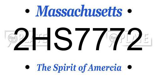 2HS7772 Massachusetts License Plate