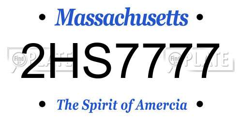 2HS7777 Massachusetts License Plate