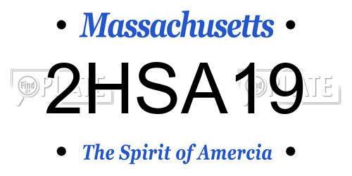 2HSA19 Massachusetts License Plate