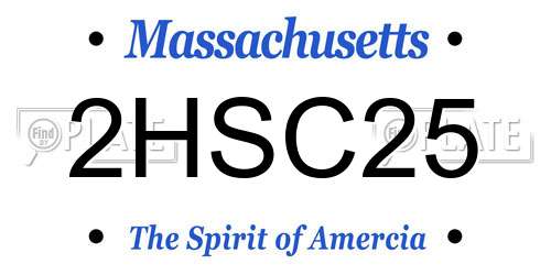 2HSC25 Massachusetts License Plate