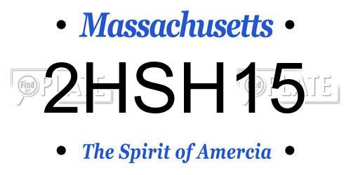 2HSH15 Massachusetts License Plate