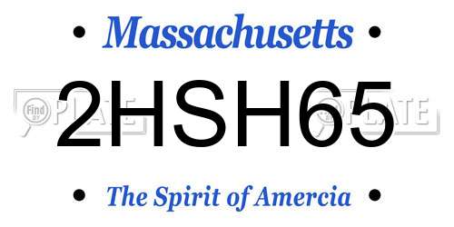 2HSH65 Massachusetts License Plate
