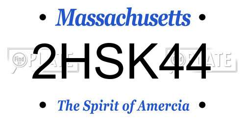 2HSK44 Massachusetts License Plate