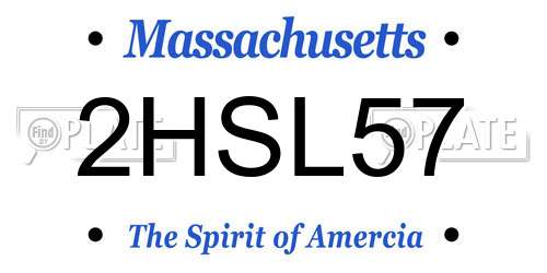 2HSL57 Massachusetts License Plate