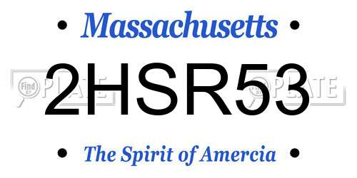 2HSR53 Massachusetts License Plate
