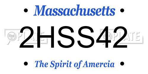 2HSS42 Massachusetts License Plate