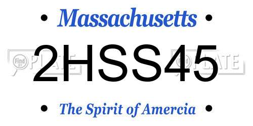 2HSS45 Massachusetts License Plate