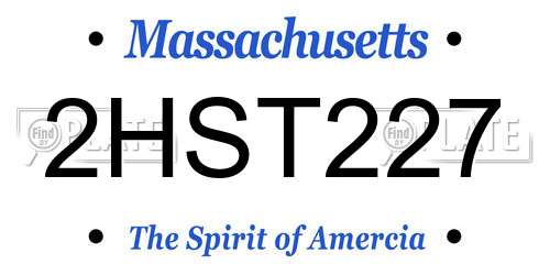 2HST227 Massachusetts License Plate