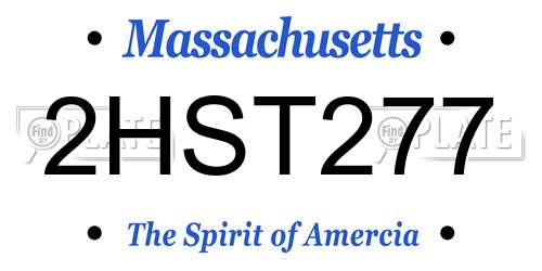 2HST277 Massachusetts License Plate