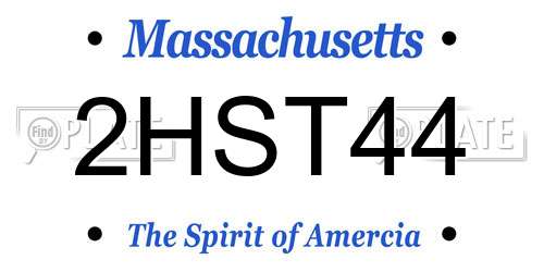 2HST44 Massachusetts License Plate