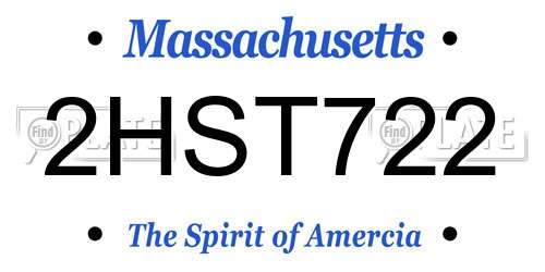 2HST722 Massachusetts License Plate