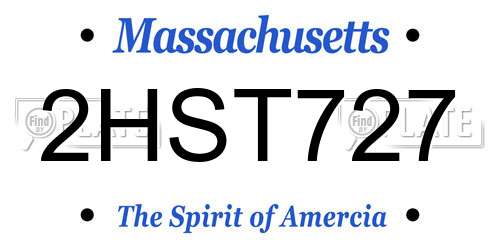 2HST727 Massachusetts License Plate