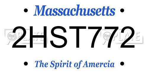 2HST772 Massachusetts License Plate