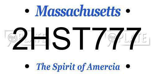 2HST777 Massachusetts License Plate