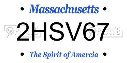 2HSV67 Massachusetts License Plate