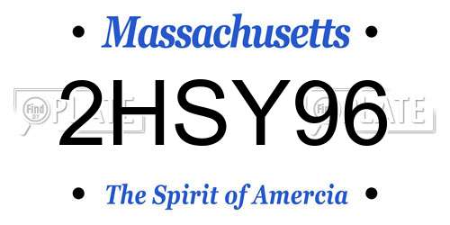 2HSY96 Massachusetts License Plate