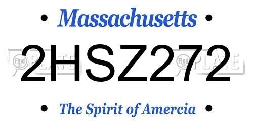 2HSZ272 Massachusetts License Plate