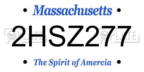 2HSZ277 Massachusetts License Plate