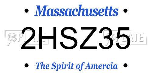 2HSZ35 Massachusetts License Plate