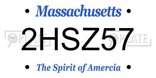 2HSZ57 Massachusetts License Plate