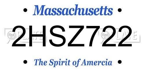 2HSZ722 Massachusetts License Plate