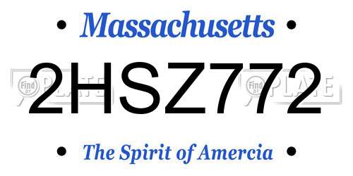 2HSZ772 Massachusetts License Plate