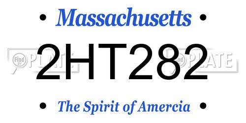 2HT282 Massachusetts License Plate