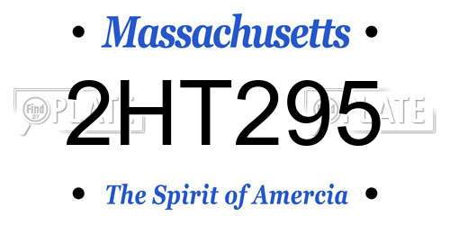 2HT295 Massachusetts License Plate