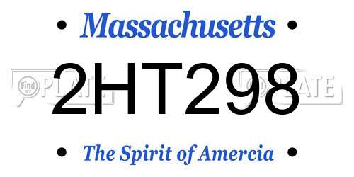 2HT298 Massachusetts License Plate