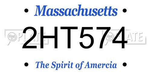 2HT574 Massachusetts License Plate