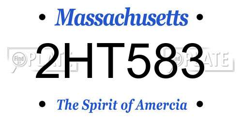 2HT583 Massachusetts License Plate