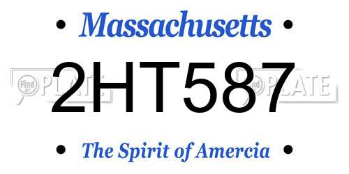 2HT587 Massachusetts License Plate
