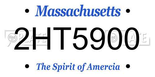 2HT5900 Massachusetts License Plate