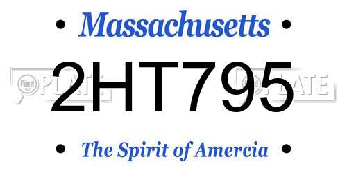 2HT795 Massachusetts License Plate