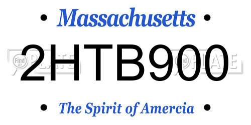 2HTB900 Massachusetts License Plate