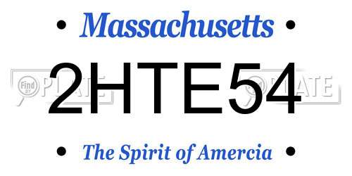 2HTE54 Massachusetts License Plate