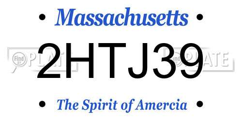 2HTJ39 Massachusetts License Plate