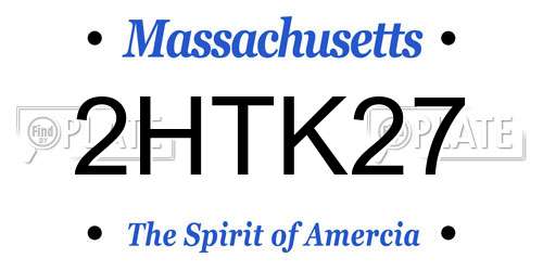 2HTK27 Massachusetts License Plate
