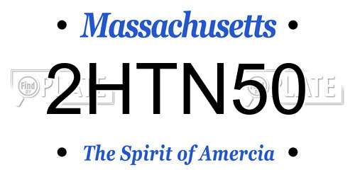 2HTN50 Massachusetts License Plate