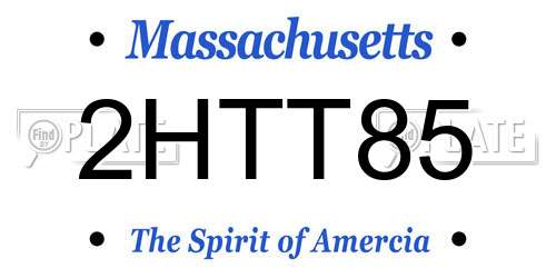 2HTT85 Massachusetts License Plate