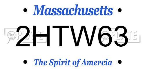 2HTW63 Massachusetts License Plate