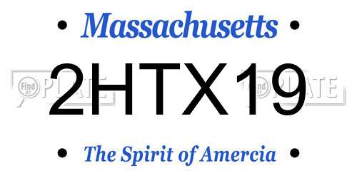 2HTX19 Massachusetts License Plate