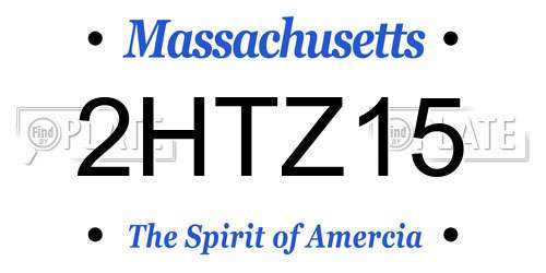 2HTZ15 Massachusetts License Plate