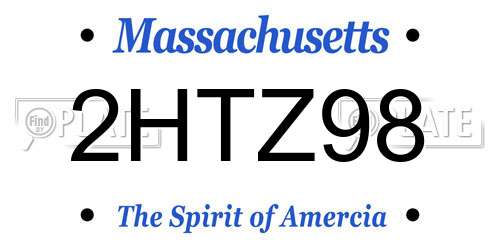 2HTZ98 Massachusetts License Plate