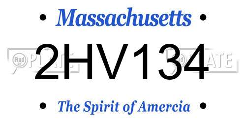 2HV134 Massachusetts License Plate